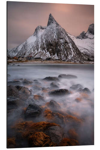 Cuadro de aluminio Atardecer en Ersfjord en la isla de Senja