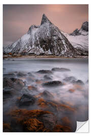 Sticker mural Coucher de soleil à Ersfjord sur l'île de Senja