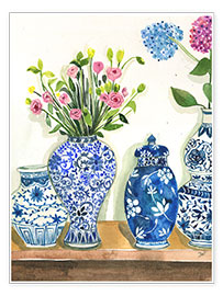 Wall print  Ginger jar collection - Rongrong DeVoe