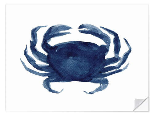 Sticker mural Silhouette bleue de crabe