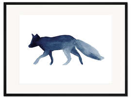 Gerahmter Kunstdruck Fuchs - Silhouette