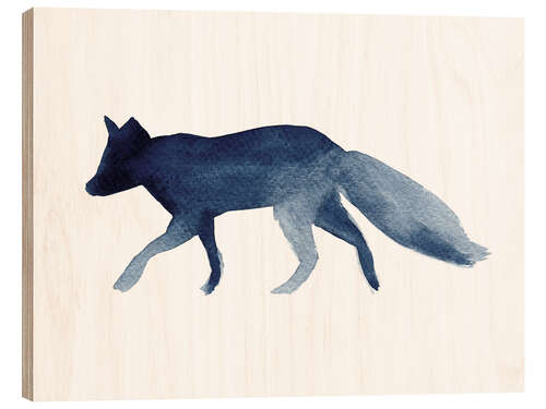 Wood print Fox - silhouette