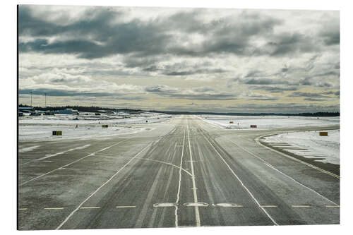 Quadro em alumínio Taxiway coberto de neve