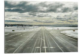 Quadro em plexi-alumínio Taxiway coberto de neve