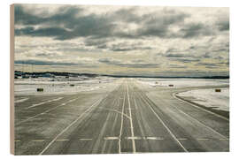 Wood print Snow covered taxiway