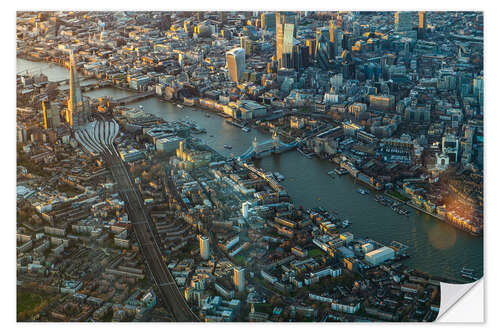 Selvklebende plakat Downtown London with Tower Bridge