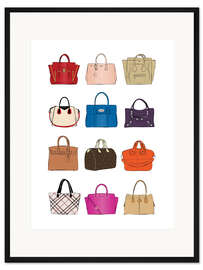 Gerahmter Kunstdruck Modetaschen