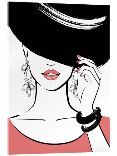 Acrylic print Hat lady