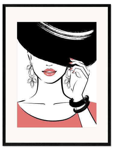 Framed art print Hat lady