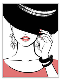 Poster Donna col cappello