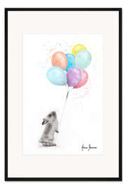Gerahmter Kunstdruck Der Hase und die Luftballons