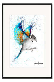 Gerahmter Kunstdruck Goldener Sonnenuntergangsvogel