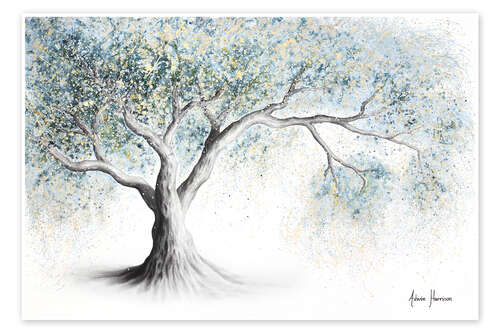 Poster Baum mit zartem Frost