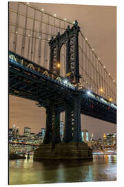 Tableau en aluminium Pont de Manhattan à New York la nuit