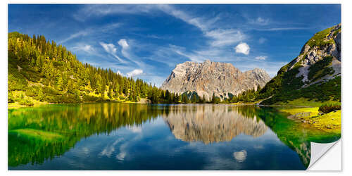 Selvklebende plakat Seebensee with Zugspitze