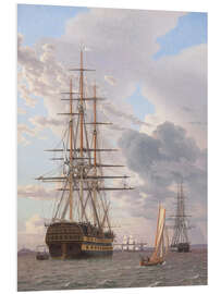 Foam board print Azov and a frigate moored off Helsingor