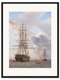 Framed art print Azov and a frigate moored off Helsingor