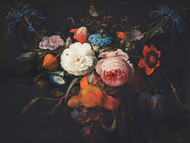 Magnettafel Blumengirlande