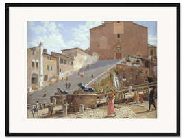 Gerahmter Kunstdruck Marmortreppe bei der Kirche Santa Maria in Aracoeli