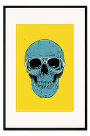 Gerahmter Kunstdruck Blauer Schädel
