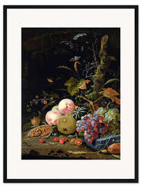 Gerahmter Kunstdruck Stilleben eines Waldbodens