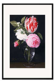 Gerahmter Kunstdruck Blumen in einer Glasvase