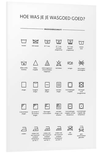 Foam board print Washing & Care Symbols (Dutch)