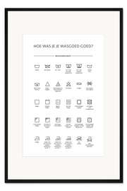 Gerahmter Kunstdruck Wasch- &amp; Pflegesymbole (niederländisch)