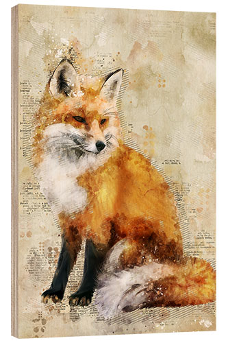 Wood print Fox