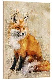 Wood print Fox