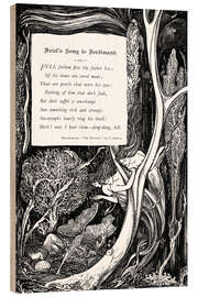 Tableau en bois La chanson d'Ariel à Ferdinand (anglais)