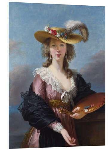 Foam board print Elisabeth Louise Vigée Lebrun with a straw hat