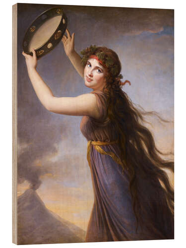 Wood print Lady Hamilton as Ariadne