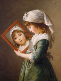 Magnettafel Blick in den Spiegel