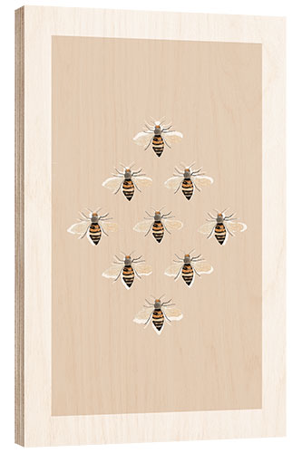 Wood print Bees I