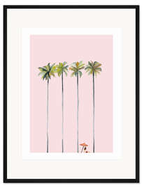 Gerahmter Kunstdruck Am rosafarbenen Strand