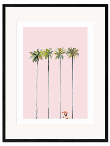 Impression artistique encadrée Sur la plage rose
