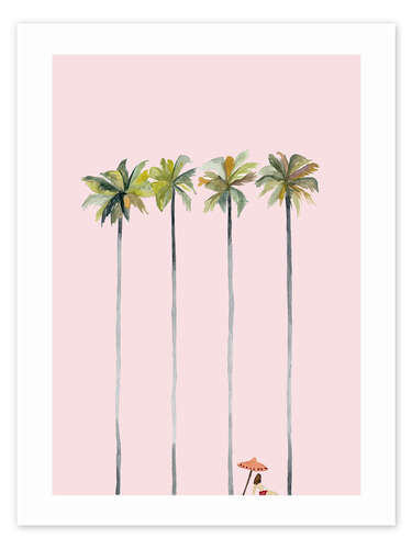 Poster Am rosafarbenen Strand