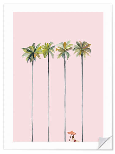 Wall sticker On the pink beach