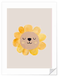 Muursticker Lion flower