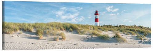 Quadro em tela Farol na praia das dunas em Sylt