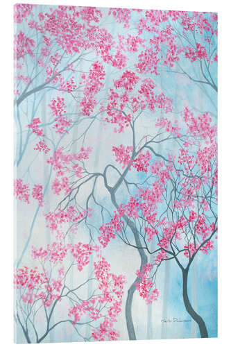 Tableau en verre acrylique Cerisiers en fleurs