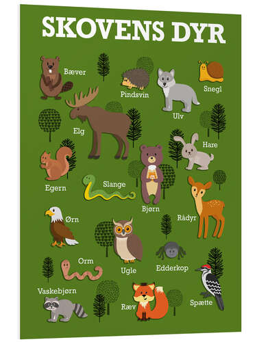 Foam board print Forest animals - Danish