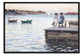 Gerahmter Kunstdruck Bootsrennen