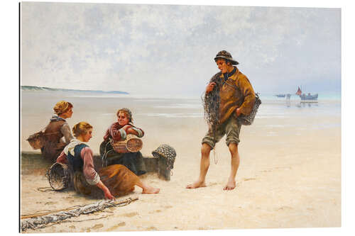 Gallery print Oyster pickers on the beach in Brittany