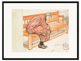 Kehystetty taidepainatus Dagmar Grill sitting on a red bench