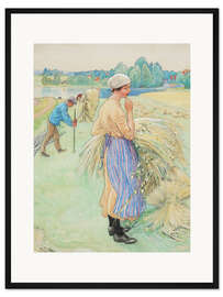 Gerahmter Kunstdruck Maisschneiden II (Detail)