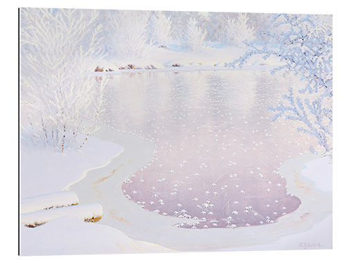 Gallery print Sparkling winter landscape with frozen water