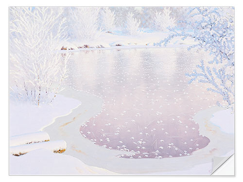 Wall sticker Sparkling winter landscape with frozen water