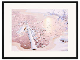 Gerahmter Kunstdruck Gefrorenes Wasser